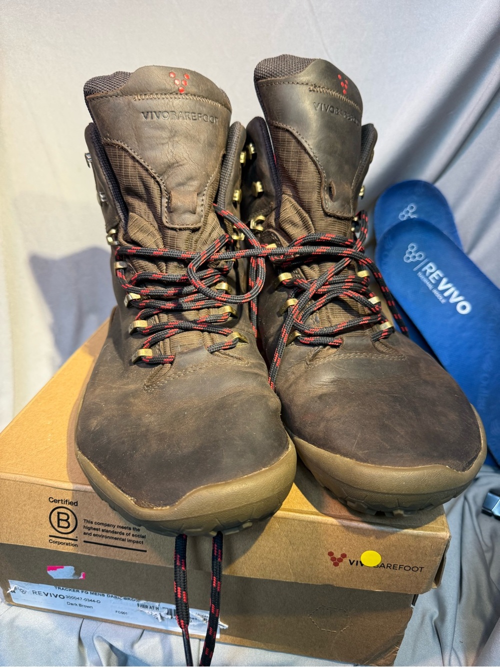 Vivo Barefoot Men’s Dark Brown Leather Tracker FG Size 11